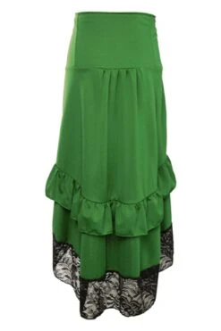 Atomic Green Gothic High-Waisted Buttoned Tiered Skirt 7 Atomic Green Gothic High-Waisted Buttoned Tiered Skirt -Layer Outfit 30219714854999 3