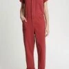Grover Short Sleeve Field Jumpsuit - Crimson Red -Layer Outfit 30240638271541 1