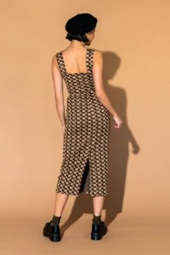 LALA ORIGINAL: Looking Good Print Top + Skirt Set In Mocha Geo -Layer Outfit 30256164634712 7