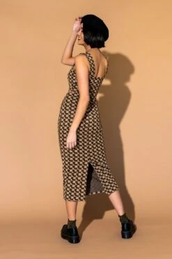 LALA ORIGINAL: Looking Good Print Top + Skirt Set In Mocha Geo -Layer Outfit 30256164765784 2