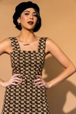 LALA ORIGINAL: Looking Good Print Top + Skirt Set In Mocha Geo -Layer Outfit 30256164798552 3