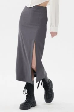 Jaime Front Slit Midi Skirt