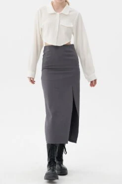 Jaime Front Slit Midi Skirt 10 Jaime Front Slit Midi Skirt -Layer Outfit 30265615614037 4