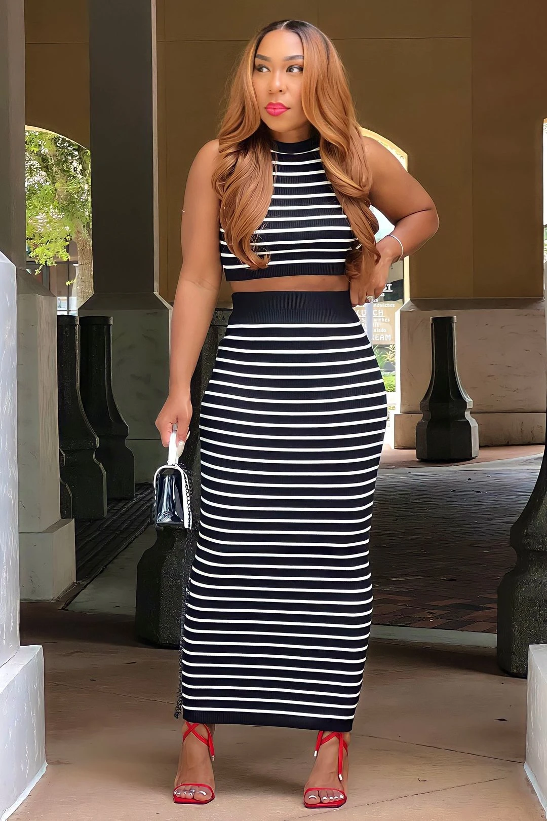 Carlene Fitted Maxi Skirt Set-Black 5 Carlene Fitted Maxi Skirt Set-Black - Image 3