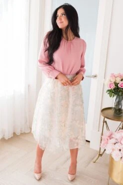 Classic Beauty Modest Embroidered Tulle Skirt -Layer Outfit 30349206454324 3