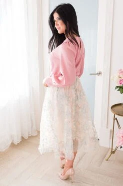 Classic Beauty Modest Embroidered Tulle Skirt -Layer Outfit 30349206683700 7