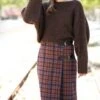 Plaid Wrap Midi Skirt -Layer Outfit 30376465367145 1