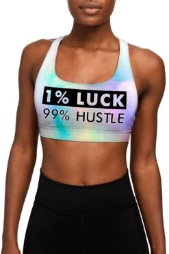 1% Luck 99% Hustle Stella Colorful Seamless Sport Yoga Bra - Women