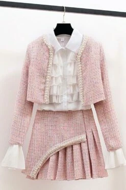 FULTON Jacket & Skirt Set In Pink 11 FULTON Jacket & Skirt Set In Pink -Layer Outfit 30431655526463 4