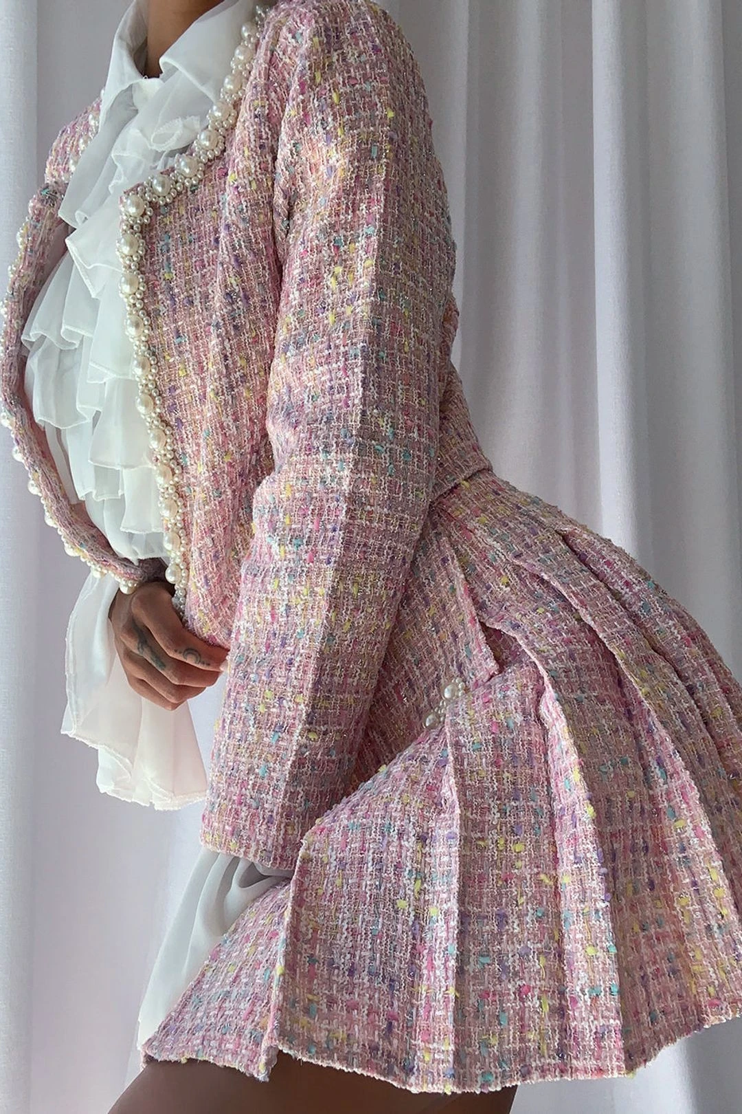 FULTON Jacket & Skirt Set In Pink 5 FULTON Jacket & Skirt Set In Pink - Image 3