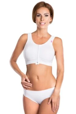 Final Sale Clearance Lipoelastic PI Special Comfort - Post Surgery Bra - Cotton Seamless Cups With Front Zipper Fastening