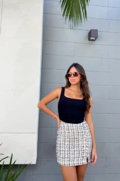 DESTINY TWEED MINI SKIRT