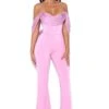 Sherlyn Mauve Off Shoulder Flared Crepe Jumpsuit -Layer Outfit 30558291951790 1