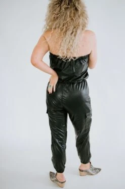 Hendrix Faux Leather Jumpsuit -Layer Outfit 30575225864389 6
