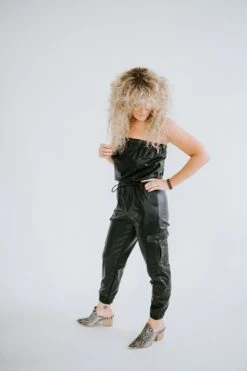 Hendrix Faux Leather Jumpsuit -Layer Outfit 30575225897157 3