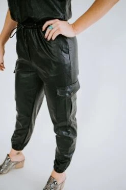 Hendrix Faux Leather Jumpsuit -Layer Outfit 30575226060997 4