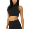 Alo Yoga Black Micro Waffle Comfort Bra Tank -Layer Outfit 30620311027874 1