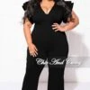 Final Sale Plus Size V-Neck Jumpsuit With Ruffle Sleeves In Black -Layer Outfit 30707692077161 1