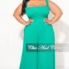 Final Sale Plus Size Jumpsuit With Smocking & Elastic Straps In Kelly Green -Layer Outfit 30732659425385 1