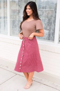 Buttoned Up Modest Skirt -Layer Outfit 30741276164148 4