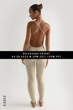 Katy Ribbed Jumpsuit - Oatmeal
