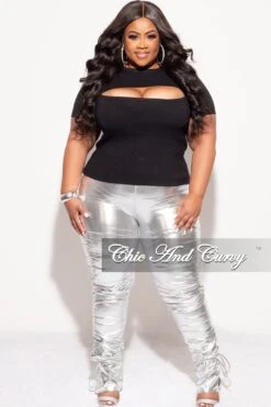 Final Sale Plus Size Top With Cutout In Black -Layer Outfit 30803975536745 2
