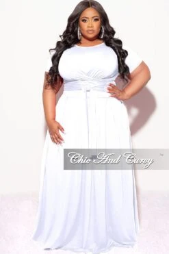Final Sale Size 2pc Tie Top Maxi Skirt Set In White -Layer Outfit 30808179769449 2
