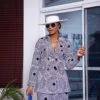 OLIVIA AFRICAN PRINT DOUBLE BREASTED JACKET AND SKIRT SET [WHITE] -Layer Outfit 30859401920598 1