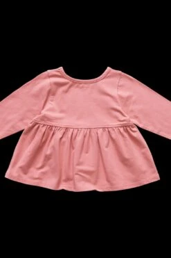Girls Organic Bette Top - Apricot -Layer Outfit 30914481029199 2