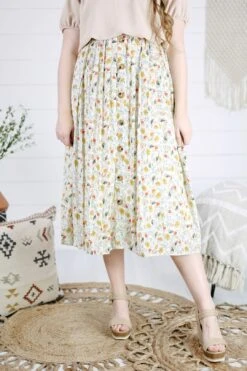 Piper Floral Skirt - Ivory