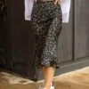 The Stunning Floral Satin Midi Skirt
