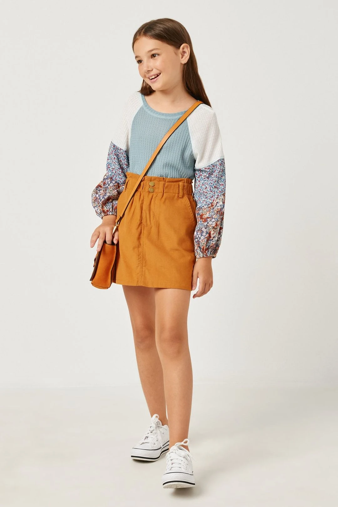 Cinched Elastic Waist Corduroy Skirt 3 Cinched Elastic Waist Corduroy Skirt