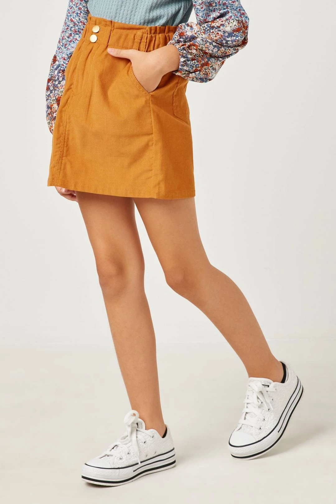 Cinched Elastic Waist Corduroy Skirt 6 Cinched Elastic Waist Corduroy Skirt - Image 4