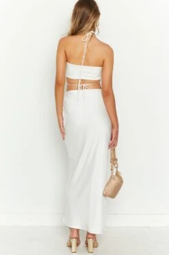 Bella White Satin Maxi Skirt -Layer Outfit 31056562389049 5
