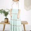 Nadia Embroidered Maxi Skirt - Sage 1 Nadia Embroidered Maxi Skirt - Sage -Layer Outfit 31074017542203 1
