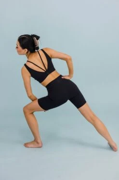 Double V Strap Bra - Black -Layer Outfit 31127465590963 2