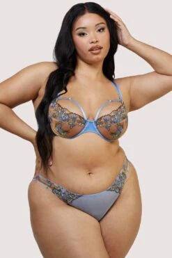 Mayla Blue Floral Embroidered Plunge Bra 12 Mayla Blue Floral Embroidered Plunge Bra -Layer Outfit 31129080430640 6