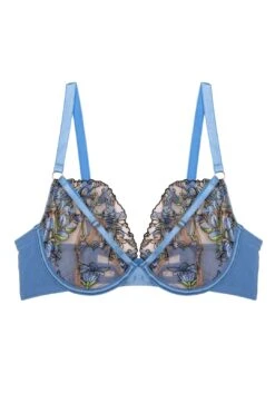 Mayla Blue Floral Embroidered Plunge Bra 13 Mayla Blue Floral Embroidered Plunge Bra -Layer Outfit 31129081282608 7
