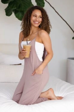 Kelly Onesie Jumpsuit - Mocha 11 Kelly Onesie Jumpsuit - Mocha -Layer Outfit 31152521412644 3