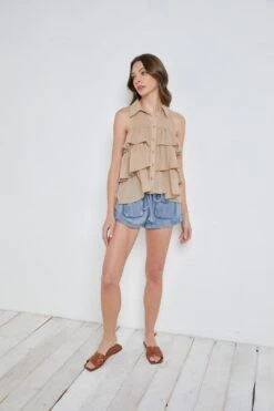 Juniper Ruffle Halter Top -Layer Outfit 31152897425497 4