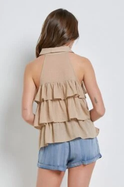 Juniper Ruffle Halter Top -Layer Outfit 31152897556569 3