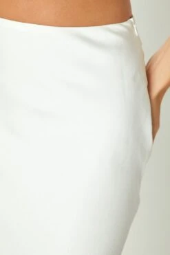 Bella White Satin Maxi Skirt -Layer Outfit 31155943931961 8