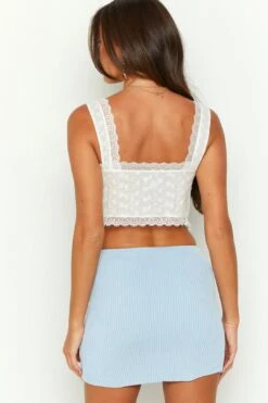 Coby Blue Rib Mini Skirt 13 Coby Blue Rib Mini Skirt -Layer Outfit 31156405731385 5