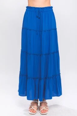 Ruffle Tiered Skirt Blue
