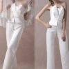 Wedding Jumpsuits Ivory Strapless Peplum Satin Bow Sash Long Bridal Jumpsuits Exclusive 1 Wedding Jumpsuits Ivory Strapless Peplum Satin Bow Sash Long Bridal Jumpsuits Exclusive -Layer Outfit 31237792301209 1