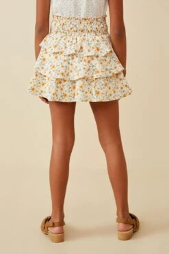 Smocked Waist Tiered Ditsy Floral Skirt -Layer Outfit 31269427019873 3