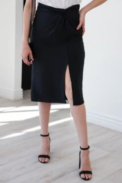 Back To Business Midi Skirt - Black