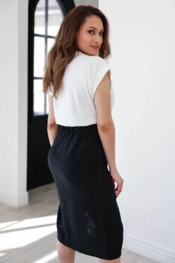 Back To Business Midi Skirt - Black -Layer Outfit 31297546616868 3