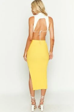 Laurena Yellow Knit Midi Skirt -Layer Outfit 31338832429113 5