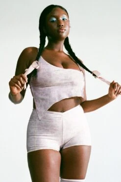 Frankies Bikinis Lydia Asymmetrical Floral Sports Bra - Upsy Daisy -Layer Outfit 31470305837125 3